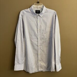 Charles Tyrwhitt Dress Shirt‎ Men's XL Blue Purple Grid Classic Fit Button-Up